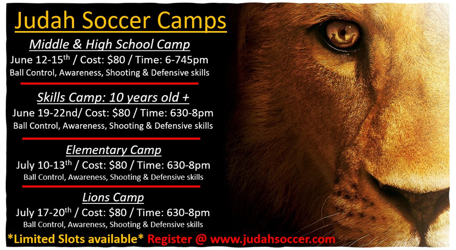 Summer Soccer Camp Schedule