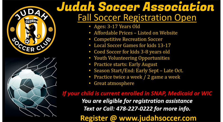 Fall Soccer Registration Is OPEN