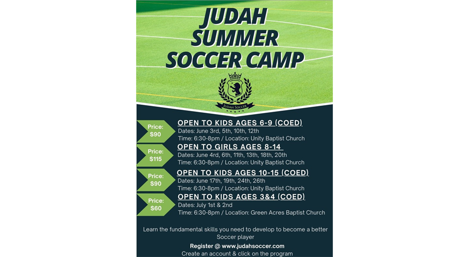 Summer Soccer Camp Schedule